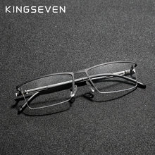 Carica l&#39;immagine nel visualizzatore di Gallery, KINGSEVEN Original Titanium Glasses Half Frame Men Ultralight Retro Square Myopia Prescription Eyeglasses Women Eyewear