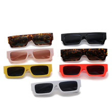 Load image into Gallery viewer, Kachawoo leopard rectangular sunglasses for women flat top eyewear men square simple black white unisex European