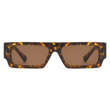 Load image into Gallery viewer, Kachawoo leopard rectangular sunglasses for women flat top eyewear men square simple black white unisex European