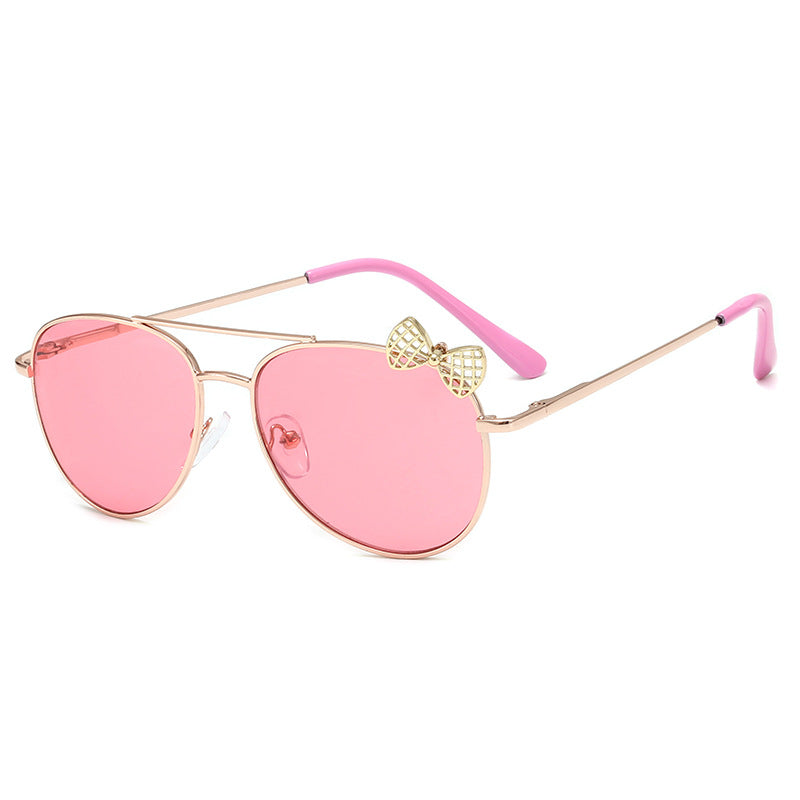 Kids Sunglasses Metal Frame Bow Children Sun Glasses Gilrs Outdoor Goggles Party Eyewear Cute Style Eyeglasses