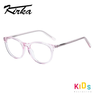 Kirka Kids Round Glasses Frame Retro Myopia Optical Spectacle Black Acetate Frame Transparent Lens Children Eyewear Frame