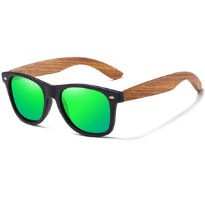 100% Real Zebra Wood Sunglasses Polarized Handmade Bamboo Mens