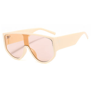 LeonLion 2023 One Piece Retro Sunglasses Women Brand Designer Eyewear Women/Men Vintage Oversized Glasses Female Color Shades