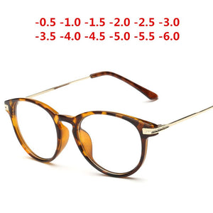 Leopard Diopter Glasses Student Finished Myopia Glasses Women Men -50 -100 -150 -200 -250 -300 -350~ -500 -550 -600