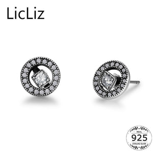 Orecchini con perno quadrato in argento sterling 925 con zirconi cubici Orecchini con perno per donna Orecchino con piercing all'orecchio Cerchio vuoto LE0392 