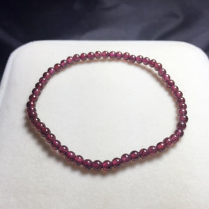 Natural Red Garnet Stone Bracelets 4mm Round Beads Bracelet Lucky for Women Crystal Gift Multilayer Jewelry