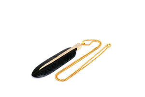 New Fashion Amazing Long Feather Bone Pendant Unique Design Hematite Bead Necklace With CZ Micro Pave Pendant Jewelry