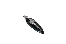 Load image into Gallery viewer, New Fashion Amazing Long Feather Bone Pendant Unique Design Hematite Bead Necklace With CZ Micro Pave Pendant Jewelry