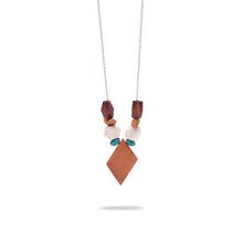 Load image into Gallery viewer, New Fashion Geometric Necklace Wood Pendant Golden Link Chain Long Necklace Women Jewelry Personality Jewelry Nice Gift