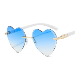 Heart Rimless Women Sunglasses Love Frame Designer Ladies Sun Glasses  Ins Trending Shades UV400 Eyeglass