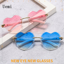 Load image into Gallery viewer, Heart Rimless Women Sunglasses Love Frame Designer Ladies Sun Glasses  Ins Trending Shades UV400 Eyeglass