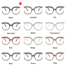 Load image into Gallery viewer, Retro Diamond Round Anti Blue Light Women Glasses Vintage Oversized Frame  Clear Computer Eyeglasses Ladi