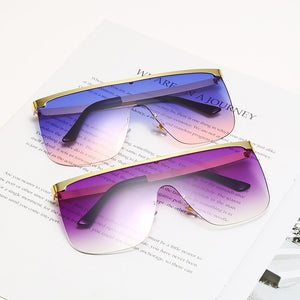 Square Rimless Sunglasses Women Metal Oversized Sun glasses  Lady Shades UV400 Eyewear Oculos de sol