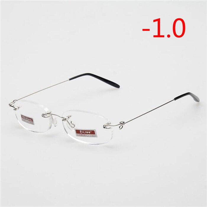 Frameless Myopic Glasses Frame Eyeglasses Men Women Ultralight Rimless Frame Myopia Glasses 100 ~ 400 Degrees