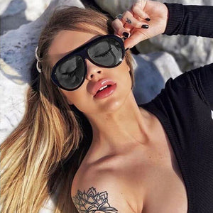 Oversized Shield Sunglasses Big Frame One Piece Sexy Cool Sun Glasses Women Black Clear Eyewear Shades