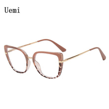 Load image into Gallery viewer, Retro Cat Eye Women Anti Blue Light Glasses Frame Designer Thin Face Flat Mirror Clear Reading  Ins Trend