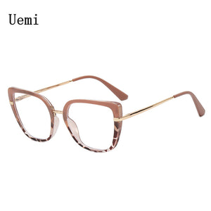 Retro Cat Eye Women Anti Blue Light Glasses Frame Designer Thin Face Flat Mirror Clear Reading  Ins Trend