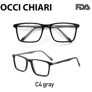 OCCI CHIARI Eyeglasses Frames Men Myopia Square Glasses Frame Optical Prescription Spectacles Clear Lens Fake Eyewear