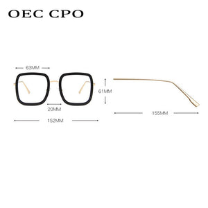 OEC CPO Vintage Square Glasses Frames Women Fashion Myopia Prescription  Glasses Frame Female Men Clear Lens Eyeglasses Unisex