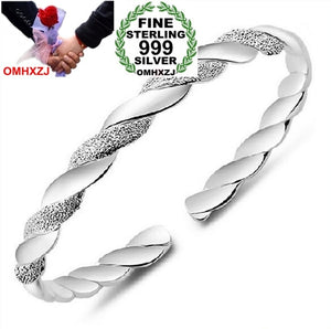 Wholesale jewelry geometric Love Intertwine woman fashion star Fine 999 Sterling Silver Bangles SZ07 adjustable