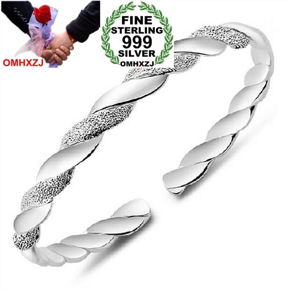 Wholesale jewelry geometric Love Intertwine woman fashion star Fine 999 Sterling Silver Bangles SZ07 adjustable