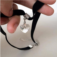 Load image into Gallery viewer, Ocean 1PCS Fashion Jewelry 6 Colors Choker Black Velvet Crystal Heart Pendant Necklaces Punk Gothic Statement Collares for Women