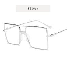 Load image into Gallery viewer, Original  Metal Glasses Frame Men Large Square Eyeglasses Women Oversized Double Beam Anti-blue Light Eyewear Spectascles