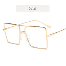 Load image into Gallery viewer, Original  Metal Glasses Frame Men Large Square Eyeglasses Women Oversized Double Beam Anti-blue Light Eyewear Spectascles