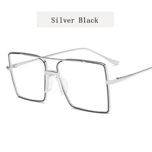 Load image into Gallery viewer, Original  Metal Glasses Frame Men Large Square Eyeglasses Women Oversized Double Beam Anti-blue Light Eyewear Spectascles