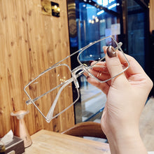 Load image into Gallery viewer, Original  Metal Glasses Frame Men Large Square Eyeglasses Women Oversized Double Beam Anti-blue Light Eyewear Spectascles