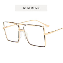 Load image into Gallery viewer, Original  Metal Glasses Frame Men Large Square Eyeglasses Women Oversized Double Beam Anti-blue Light Eyewear Spectascles