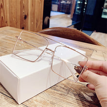 Load image into Gallery viewer, Original  Metal Glasses Frame Men Large Square Eyeglasses Women Oversized Double Beam Anti-blue Light Eyewear Spectascles