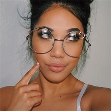 Load image into Gallery viewer, Oversized Round Glasses Women Men Metal Large Big Circle Glasses Optical Frame Round Eyeglasses Frame Fashion Spectacles Eyewear