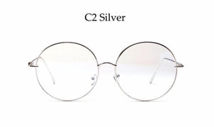 Oversized Round Glasses Women Men Metal Large Big Circle Glasses Optical Frame Round Eyeglasses Frame Fashion Spectacles Eyewear