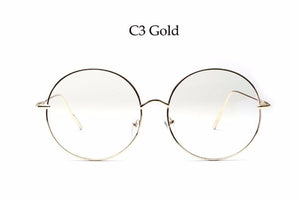 Oversized Round Glasses Women Men Metal Large Big Circle Glasses Optical Frame Round Eyeglasses Frame Fashion Spectacles Eyewear