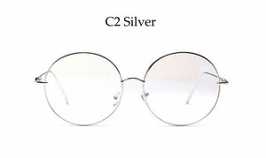 Oversized Round Glasses Women Men Metal Large Big Circle Glasses Optical Frame Round Eyeglasses Frame Spectacles Eyewear