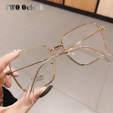 Load image into Gallery viewer, Oversized Square Eyeglasses Frame Women Big Metal Eye Glasses Frame 0 Diopter Optic Prescription Myopia Frame oculos de grau