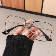 Load image into Gallery viewer, Oversized Square Eyeglasses Frame Women Big Metal Eye Glasses Frame 0 Diopter Optic Prescription Myopia Frame oculos de grau