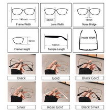 Load image into Gallery viewer, Oversized Square Eyeglasses Frame Women Big Metal Eye Glasses Frame 0 Diopter Optic Prescription Myopia Frame oculos de grau