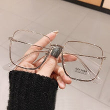 Load image into Gallery viewer, Oversized Square Eyeglasses Frame Women Big Metal Eye Glasses Frame 0 Diopter Optic Prescription Myopia Frame oculos de grau