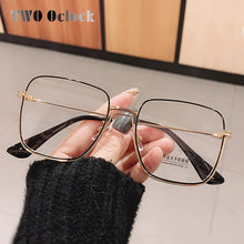 Load image into Gallery viewer, Oversized Square Eyeglasses Frame Women Big Metal Eye Glasses Frame 0 Diopter Optic Prescription Myopia Frame oculos de grau