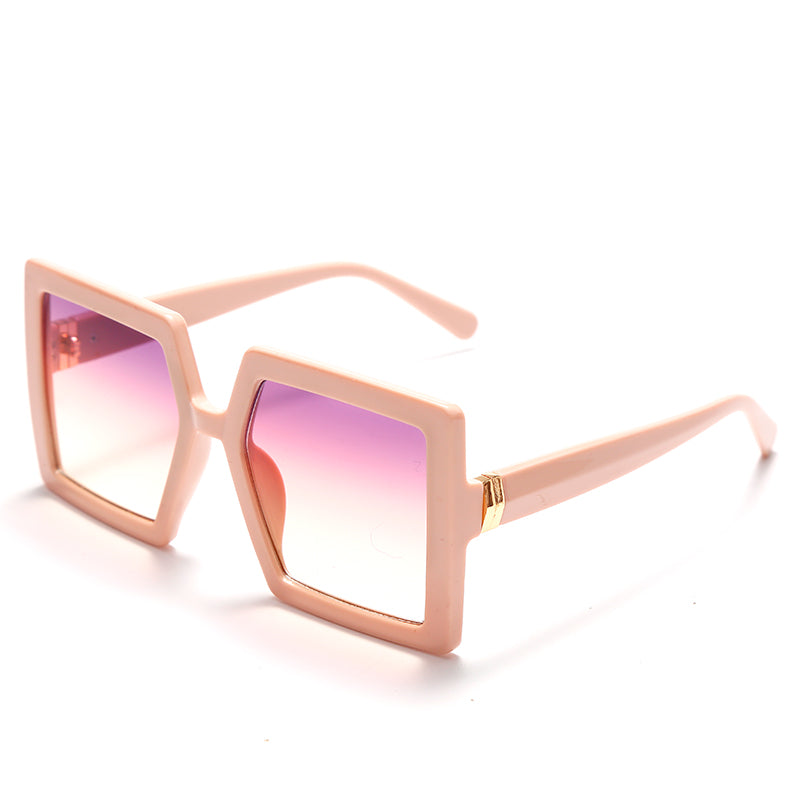 Women Men Sunglasses Oversize Goggle Frame Gradient Lens Vintage