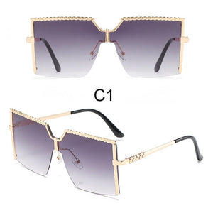 2023 Vintage Big Frame Sunglasses Women Brand Designer Gradient