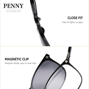 PENNY Brand Classic Clip On Sunglasses Polarized Men Women Magnet Eyewear Glasses Frames Ultem Light Optical Glasses Frame F049