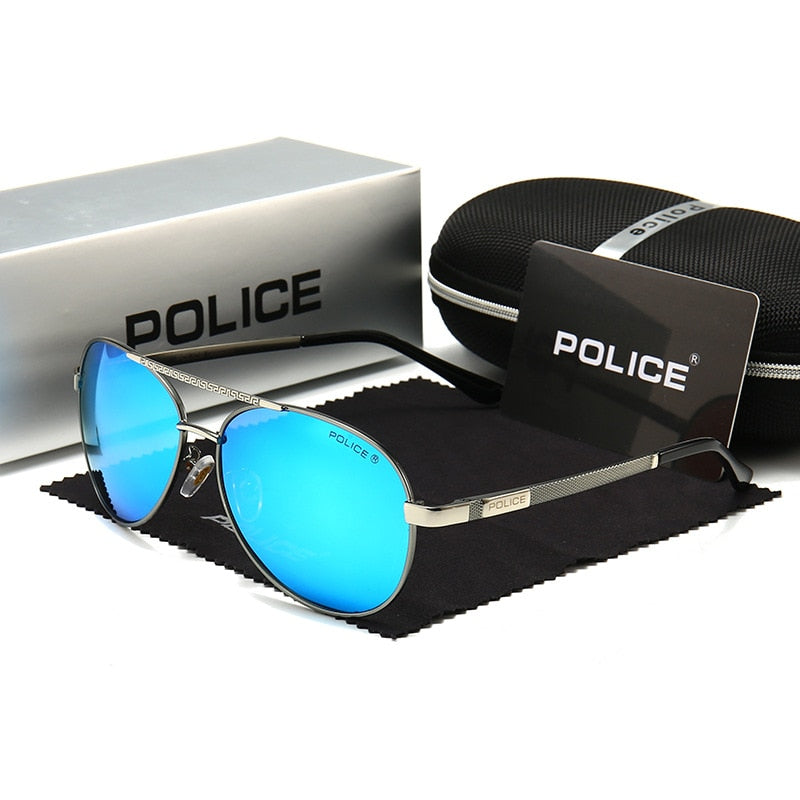 Designer Blue Crystal Square Blue Sunglasses For Men With UV400