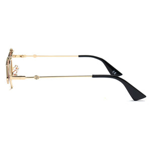 Peekaboo gold steampunk flip up sunglasses men vintage red metal frame triangle sun glasses for women 2023 uv400