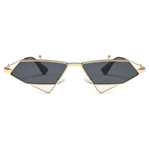 Peekaboo oro steampunk flip up occhiali da sole da uomo vintage rosso montatura in metallo triangolo occhiali da sole per le donne 2023 uv400 