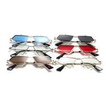 Load image into Gallery viewer, Peekaboo gold steampunk flip up sunglasses men vintage red metal frame triangle sun glasses for women 2023 uv400