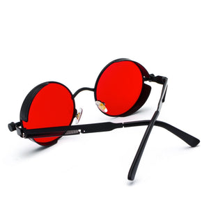 Peekaboo metal round steampunk sunglasses men women summer 2023 pink blue yellow red round sun glasses for women unisex