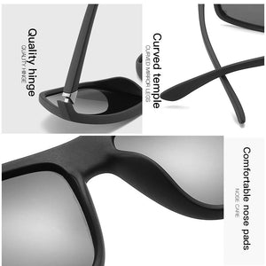 Polarized Sunglasses for Men Plastic Men's Square Driving Eyewear Travel Sun Glass Shades for Women UV400 9-JY8213